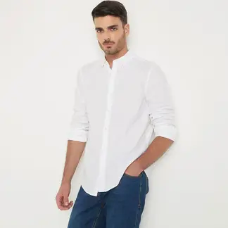 BASEMENT - Camisa Hombre Manga larga de Algodón