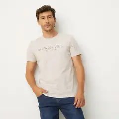 UNIVERSITY CLUB - Camiseta Hombre Manga corta con Estampado de Algodón