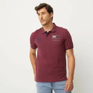 UNIVERSITY CLUB - Camiseta polo Hombre Manga corta con Estampado de Algodón