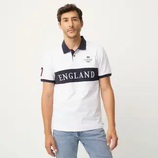 UNIVERSITY CLUB - Camiseta polo Hombre Manga corta con Estampado de Algodón
