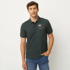UNIVERSITY CLUB - Camiseta polo Hombre Manga corta con Estampado de Algodón