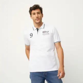 UNIVERSITY CLUB - Camiseta polo Hombre Manga corta con Estampado de Algodón