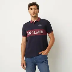 UNIVERSITY CLUB - Camiseta polo Hombre Manga corta con Estampado de Algodón