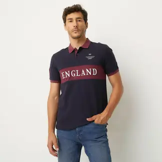 UNIVERSITY CLUB - Camiseta polo Hombre Manga corta con Estampado de Algodón