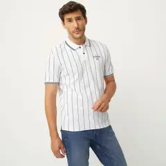 UNIVERSITY CLUB - Camiseta polo Hombre Manga corta de Rayas de Algodón