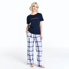 BENETTON - Pijama completa con pantalón Mujer Largo Manga corta de Algodón