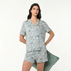 BLU - Pijama completa con short Mujer Manga corta