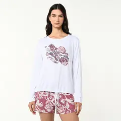BLU - Camiseta de pijama Mujer Manga larga