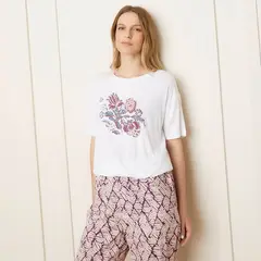 BLU - Camiseta de pijama Mujer Manga corta