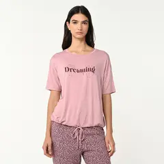BLU - Camiseta de pijama Mujer Manga corta