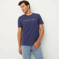 UNIVERSITY CLUB - Camiseta Hombre Manga corta con Estampado de Algodón
