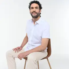 NEWPORT - Camisa Hombre con Estampado Manga corta Slim de Algodón