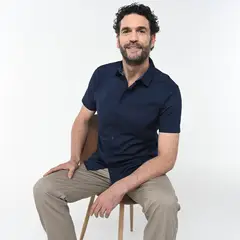 NEWPORT - Camisa Hombre con Estampado Manga corta Slim de Algodón