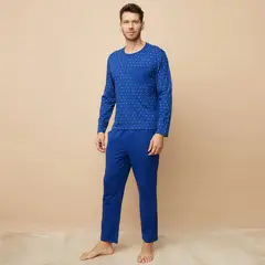 BENETTON - Pijama Hombre Manga larga con Logo de Algodón