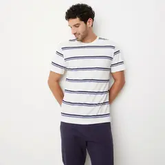 NEWPORT - Camiseta Hombre Manga corta de Rayas de Algodón