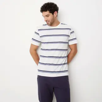 NEWPORT - Camiseta Hombre Manga corta de Rayas de Algodón