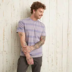 DOO AUSTRALIA - Camiseta Hombre Manga corta de Rombos de Algodón