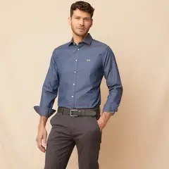 LA MARTINA - Camisa Hombre con Puntos Manga larga de Algodón
