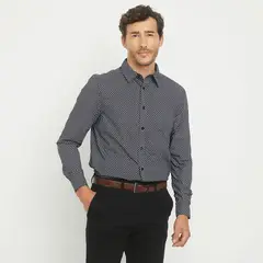NEWPORT - Camisa Hombre con Estampado Manga larga Slim de Algodón