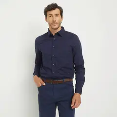 NEWPORT - Camisa Hombre con Estampado Manga larga Slim de Algodón