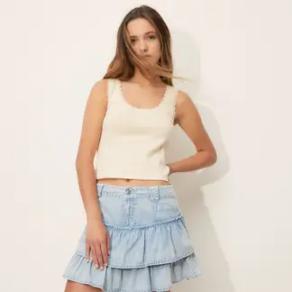 SYBILLA - Top esqueleto Mujer Sin mangas de Algodón