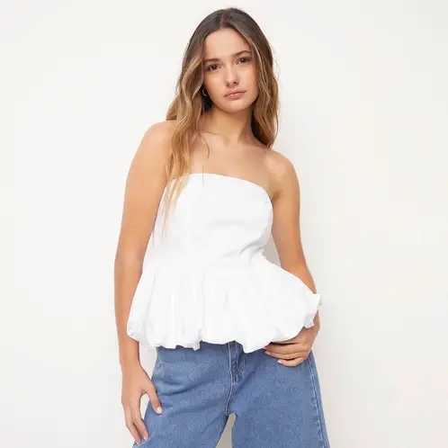 SYBILLA - Blusa Mujer Sin mangas de Algodón