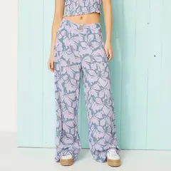 DOO AUSTRALIA - Pantalón Palazzo Mujer Tiro medio con Estampado