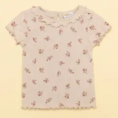 YAMP - Camiseta Bebé niña con Flores Manga corta Algodón