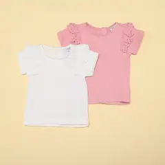 YAMP - Camiseta Bebé niña Pack de 2 unidades Manga corta Algodón