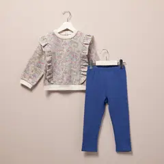 YAMP - Set Saco manga larga con boleros + Jogger para Bebé niña en de Algodón