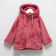 YAMP - Saco para Bebé niña Efecto pelo Con capucha