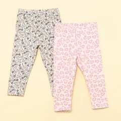 YAMP - Leggings para Bebé niña Pack de 2 unidades Cintura elásticada