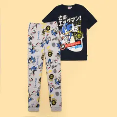 undefined - Pijama para Niño 2 piezas Cintura elásticada Manga corta Sonic