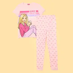 BARBIE - Pijama para Niña 2 piezas Cintura elásticada Manga corta