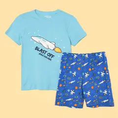 YAMP - Pijama para Niño 2 piezas Cintura elásticada Manga corta de Algodón