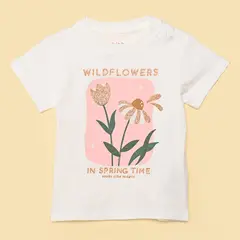YAMP - Camiseta Bebé niña con Estampado Manga corta Algodón