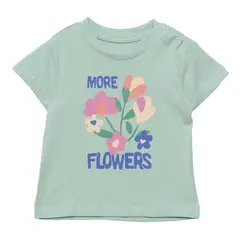 YAMP - Camiseta Bebé niña con Estampado Manga corta Algodón