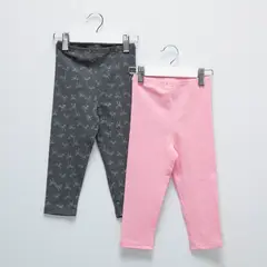 YAMP - Legging para Bebé niña Pack de 2 unidades Cintura elásticada de Algodón