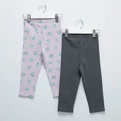 YAMP - Legging para Bebé niña Pack de 2 unidades Cintura elásticada de Algodón