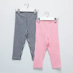 YAMP - Legging para Bebé niña Pack de 2 unidades Cintura elásticada de Algodón