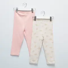 YAMP - Legging para Bebé niña Pack de 2 unidades Cintura elásticada de Algodón