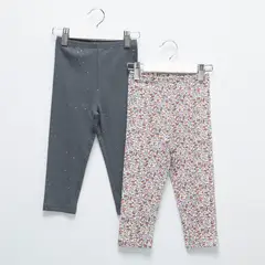 YAMP - Legging para Bebé niña Pack de 2 unidades Cintura elásticada de Algodón