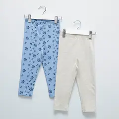 YAMP - Legging para Bebé niña Pack de 2 unidades Cintura elásticada de Algodón
