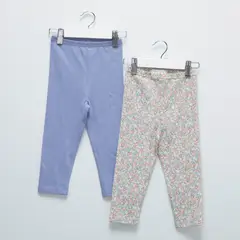 YAMP - Legging para Bebé niña Pack de 2 unidades Cintura elásticada de Algodón