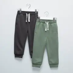 YAMP - Joggers para Bebé niño Pack de 2 unidades Cintura elásticada de Algodón