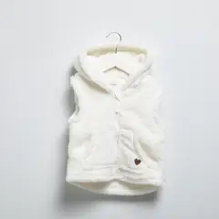 YAMP - Chaleco Bebé niña Efecto pelo Con capucha