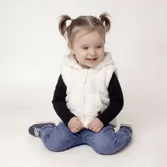 YAMP - Chaleco Bebé niña Efecto pelo Con capucha