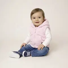 YAMP - Chaleco Bebé niña Efecto pelo Con capucha