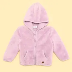 YAMP - Saco para Bebé niña Efecto pelo con capucha