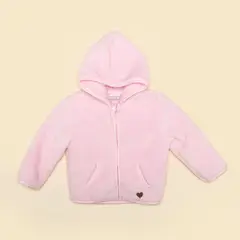 YAMP - Saco para Bebé niña Efecto pelo con capucha